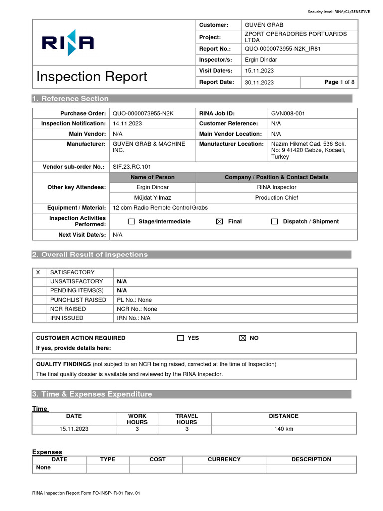 ZPORT Port Operators Inspection Report | PDF | Welding | Construction