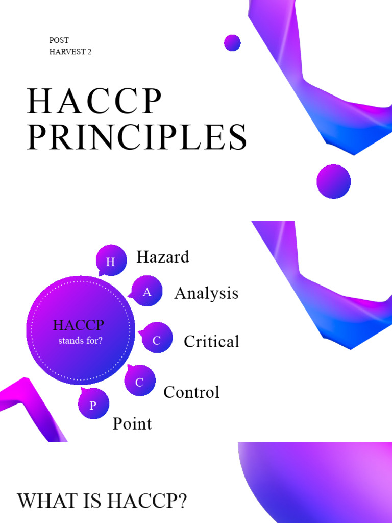 Haccp Principles 1 | PDF | Food Safety | Hazard Analysis And Critical ...