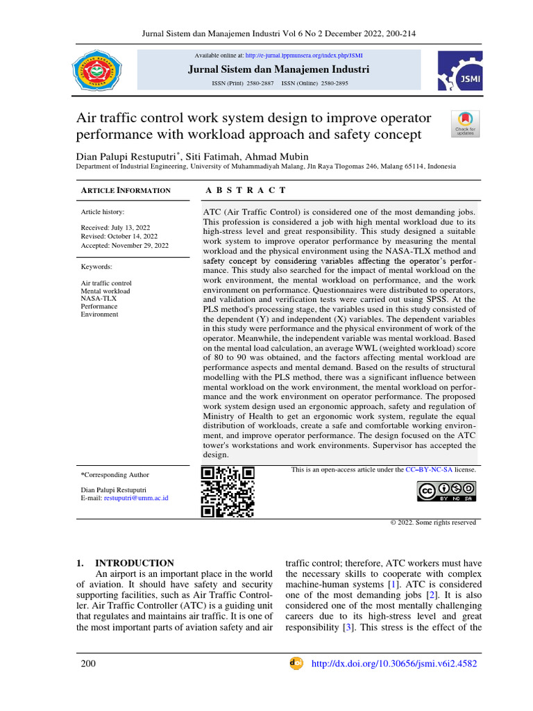 Air Traffic Control System Design | PDF | Workload | Human Factors And ...