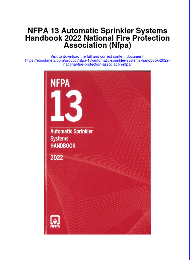 Nfpa 13 Automatic Sprinkler Systems Handbook 2022 National Fire