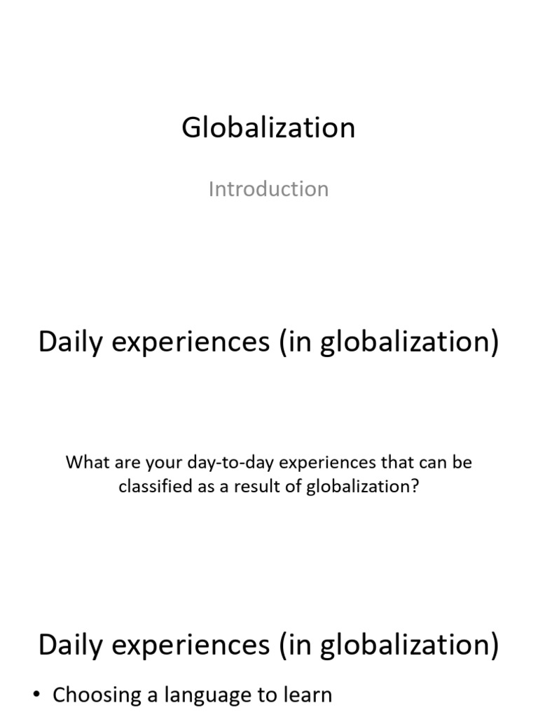 Module 1 Globalization Pdf Globalization Economic Globalization