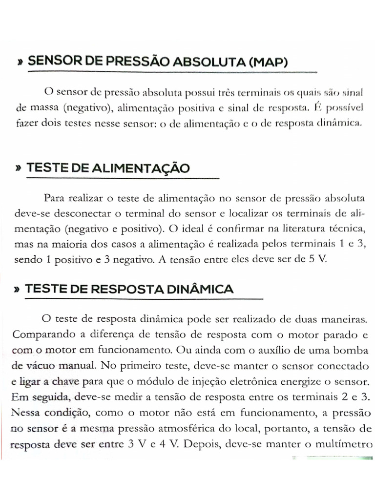 Teste Do Sensor Map Pdf