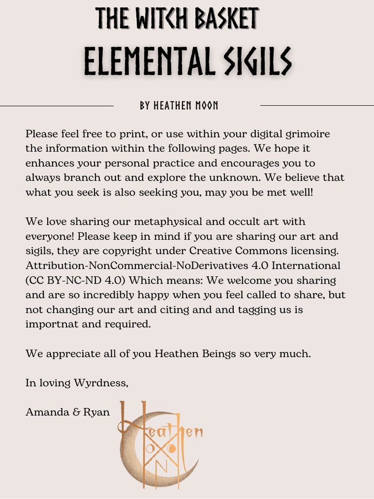 The Witch Basket Elemental Sigils | PDF