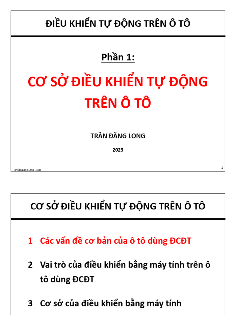 (Dktdoto) 01 - Co So DKTD Tren o To | PDF
