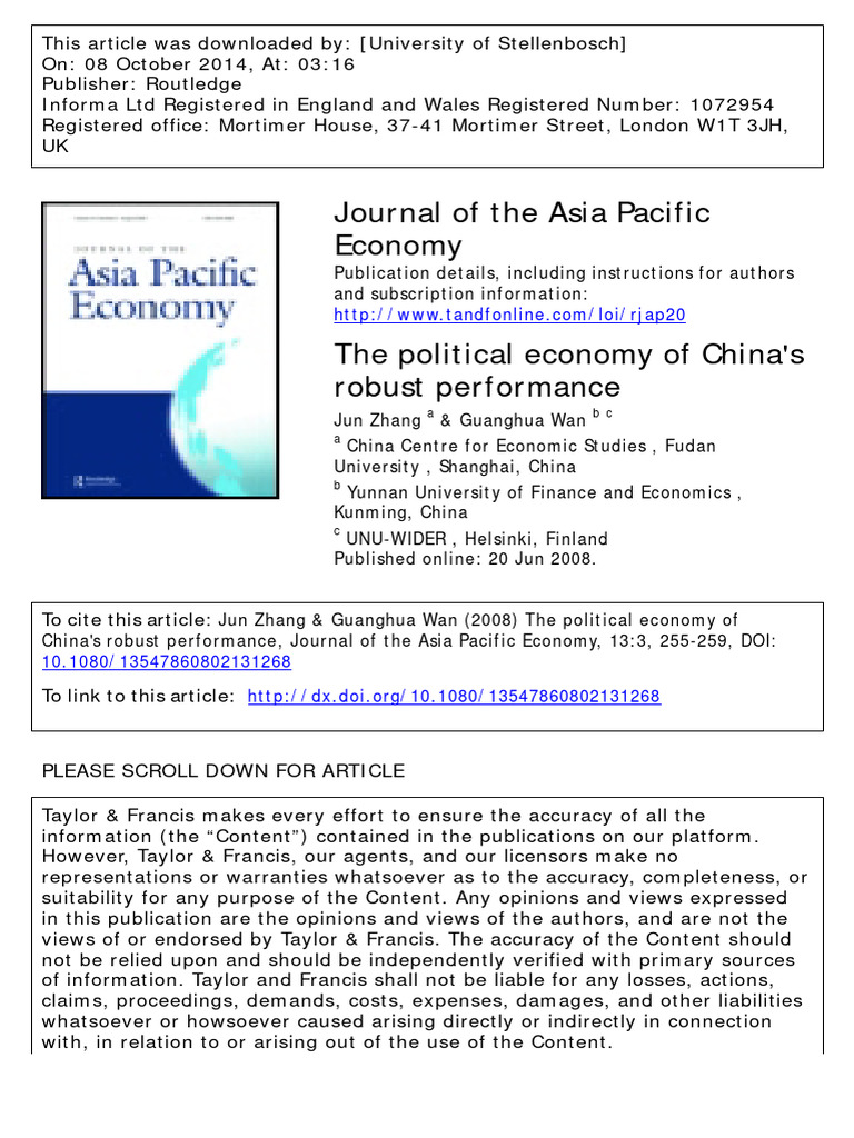 The Political Economy of China's Robust Performance | PDF | China ...