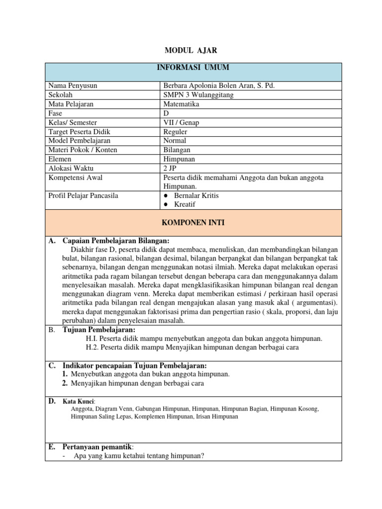 Modul Ajar | PDF