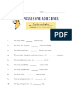 Possessive Adjectives Worksheet Grammar in Yellow White Simple Style 