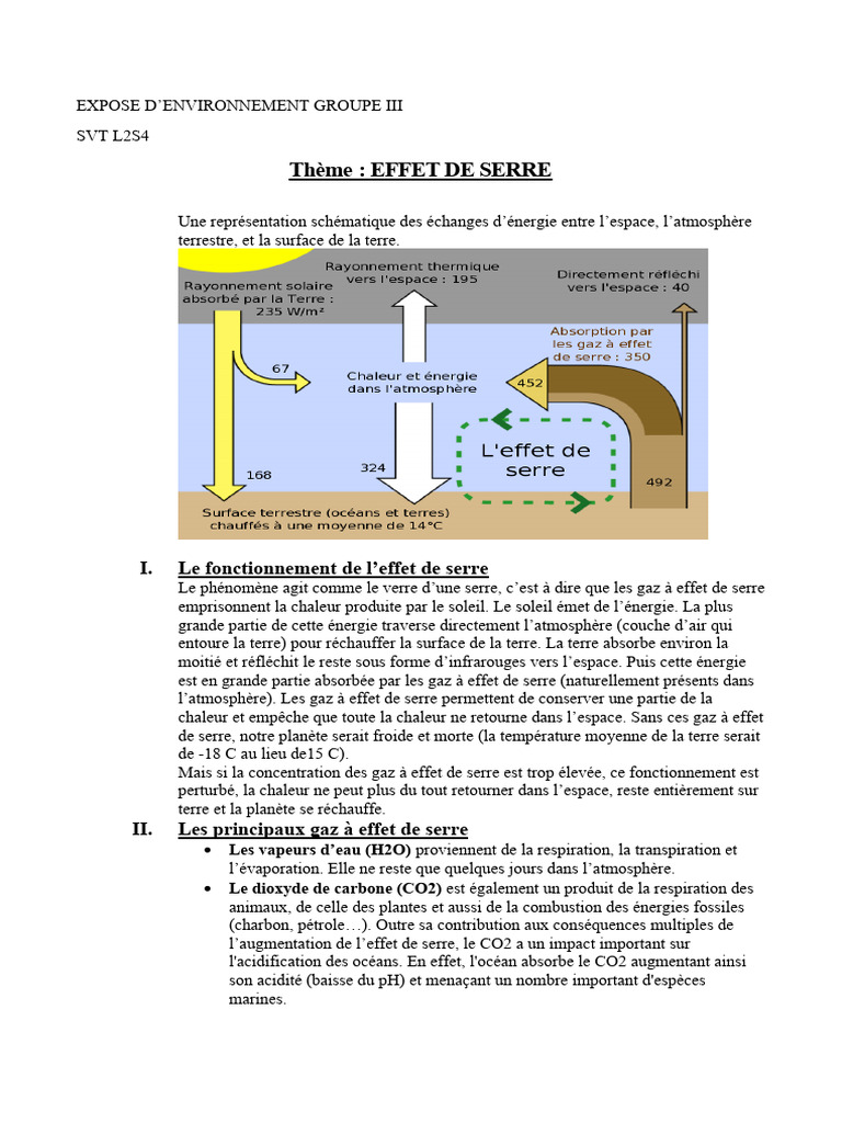 Comprendre l'effet de serre et ses impacts | PDF | Effet de serre | Gaz ...
