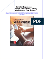 PDF Test Bank For Experience Communication 2Nd Edition Jeffrey Child Judy Pearson Paul Nelson Online Ebook Full Chapter