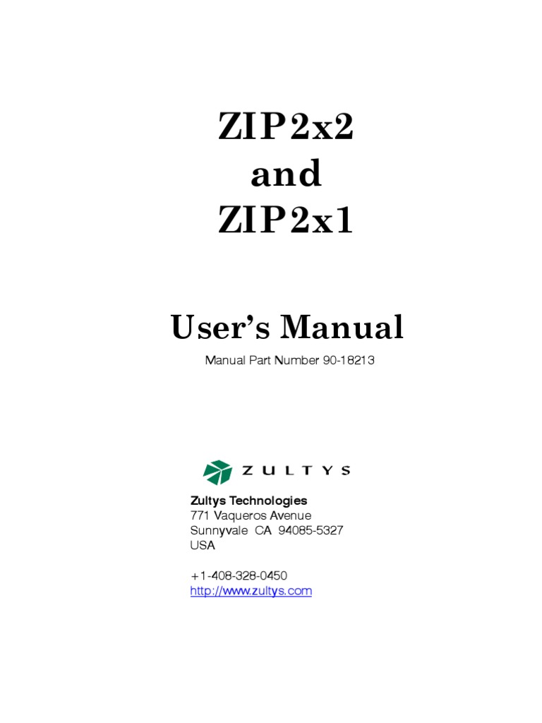 ZIP2x2 and ZIP2x1: User's Manual | PDF | Network Switch | Ethernet