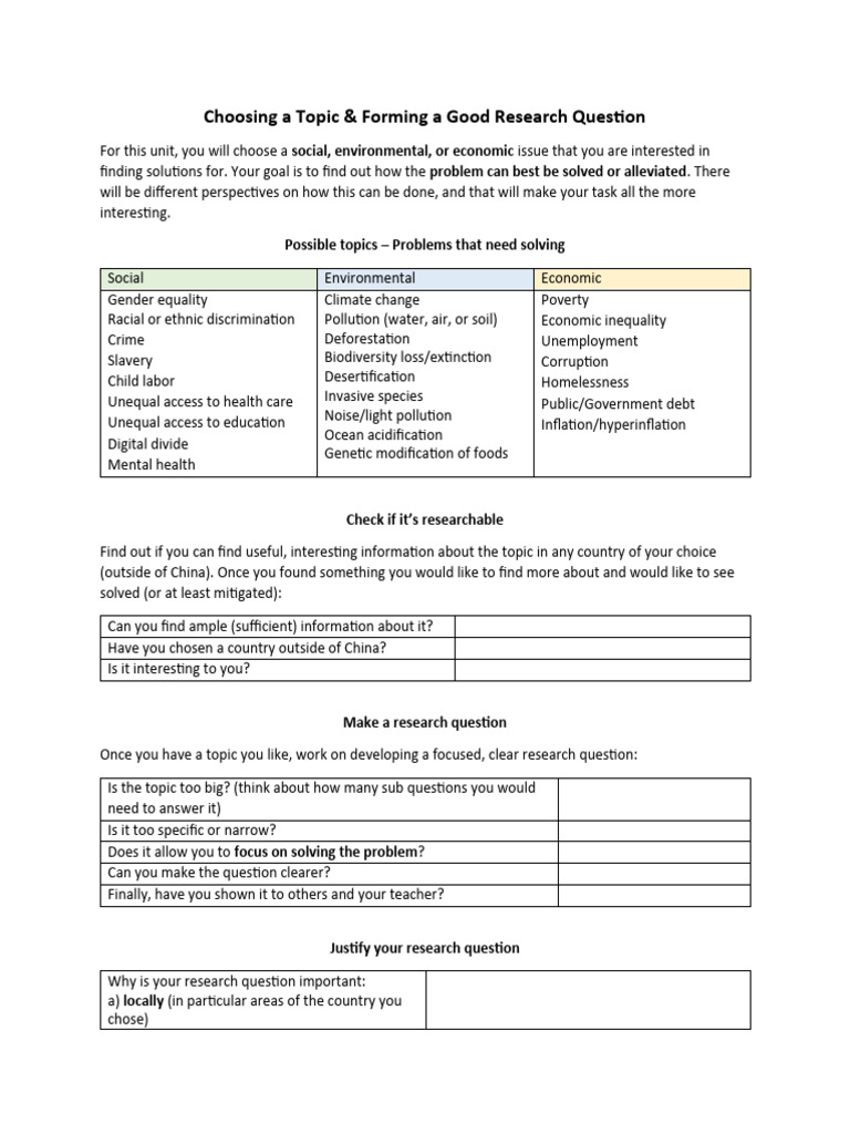 1 Forming A Research Question | PDF | Poverty | Poverty & Homelessness
