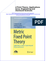 Ebook Metric Fixed Point Theory Applications in Science Engineering and Behavioural Sciences Online PDF All Chapter