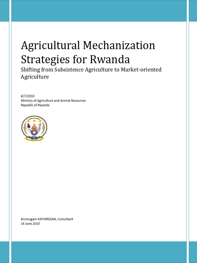 Mechanizing Agriculture in Rwanda | PDF | Agriculture | Agricultural ...