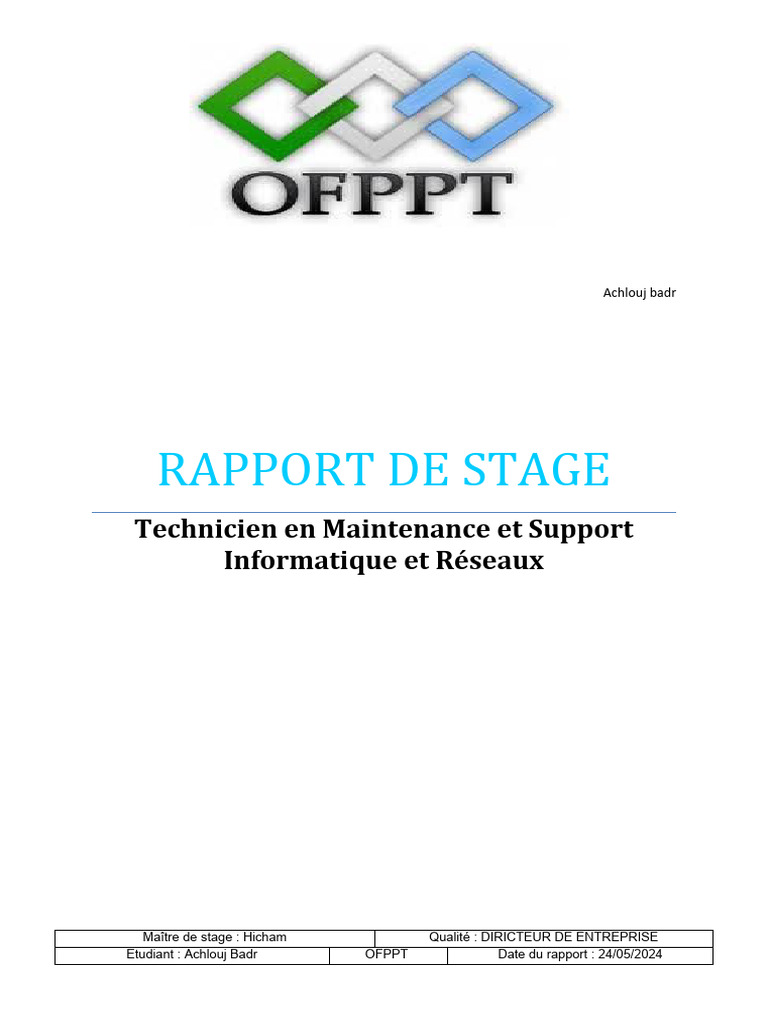 Rapport de Stage en Informatique | PDF | Informatique | Serveur ...