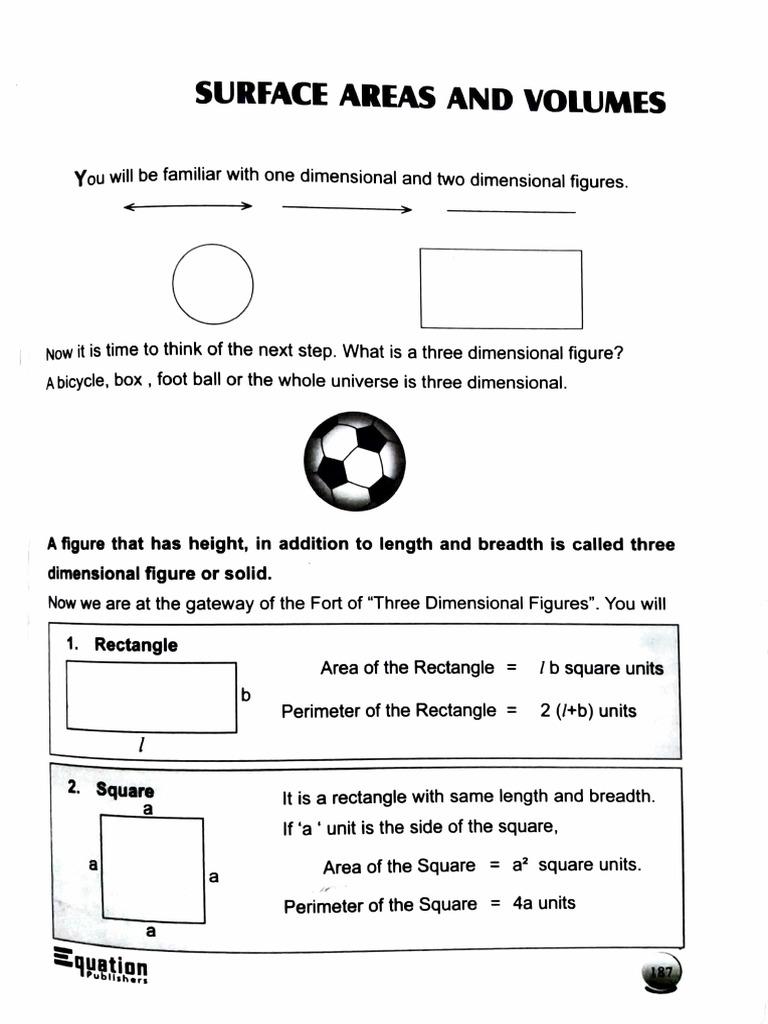 Detailed Notes On Surface Areas and Volumes | PDF | Area | Sphere
