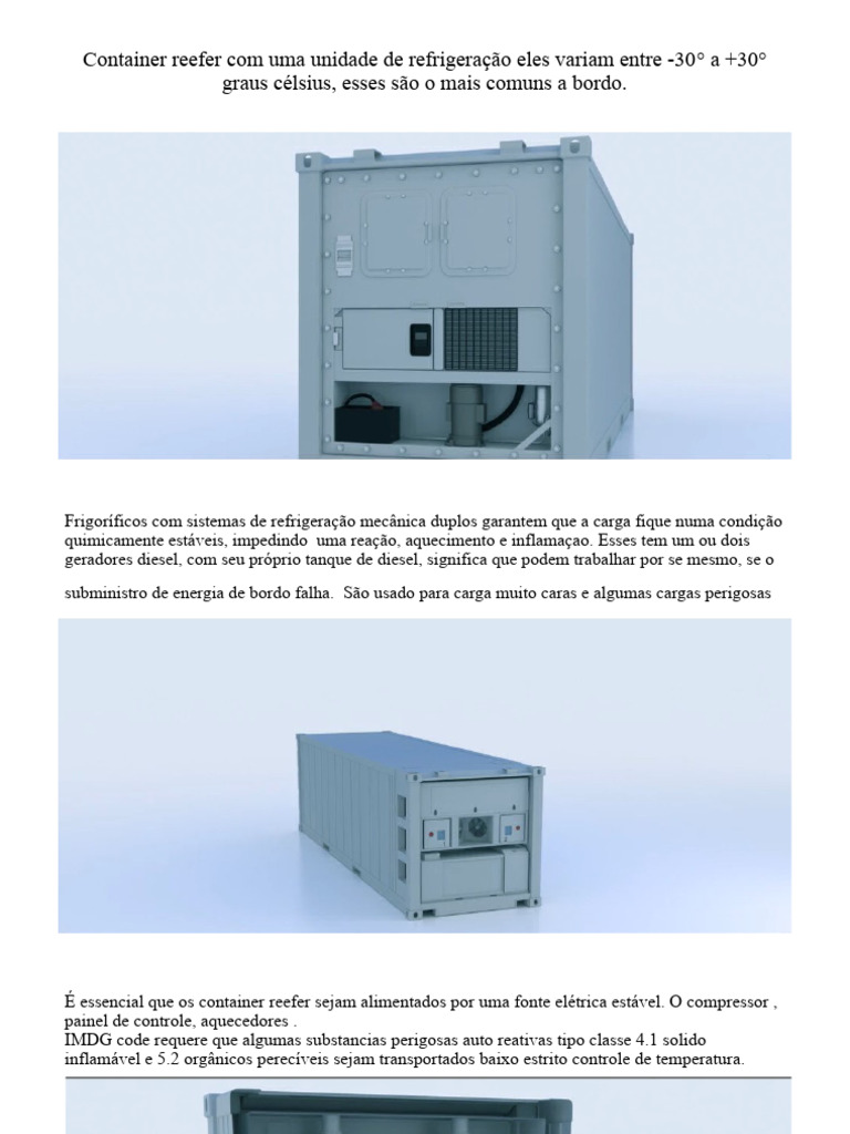 Manutenção e Operação de Containers Reefer | PDF | Refrigeração | Calor