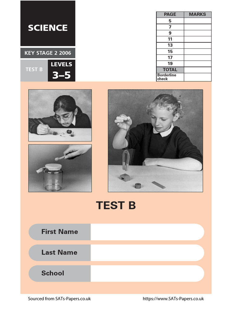 KS2 Science Test Paper 2006 | PDF | Seed | Foods