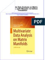Multivariate Data Analysis On Matrix Manifolds With Manopt 1St Edition Trendafilov Online Ebook Texxtbook Full Chapter PDF