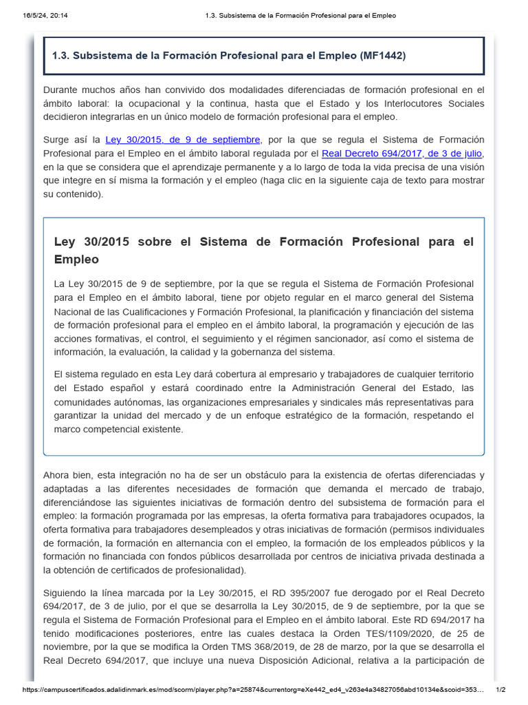 Formación Profesional para el Empleo | PDF | Empleo | Business