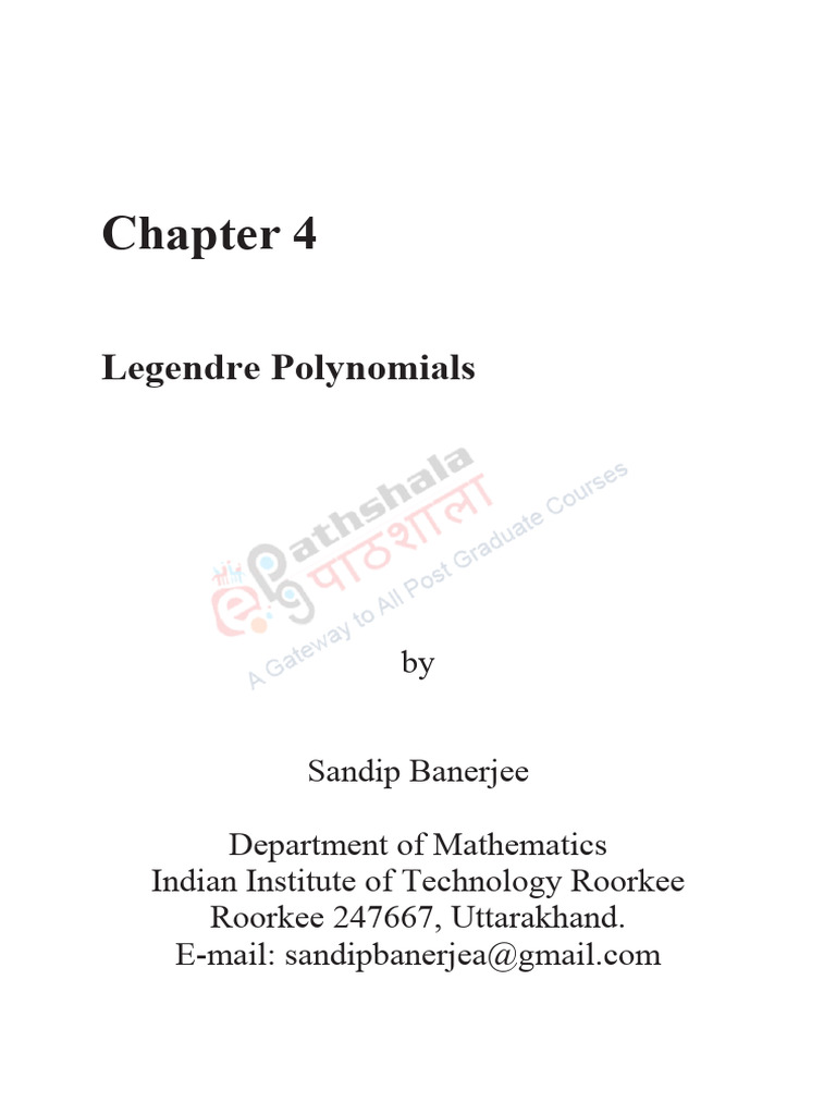 Orthogonal Properties of Legendre Polynomials | PDF | Mathematical ...