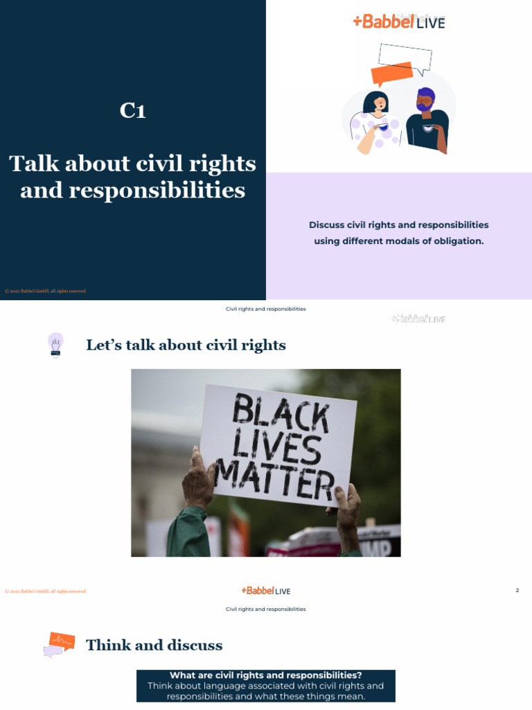 ENG - C1 - 18 Talk About Civil Rights and Responsibilities | Download ...