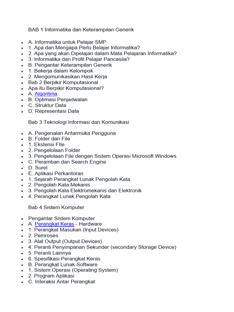Materi Informatika untuk SMP | PDF