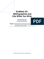 Endnote X3: Bibliographies and Cite While You Write: Instructional Services
