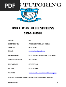 2022 WTS 12 Functions Solutions