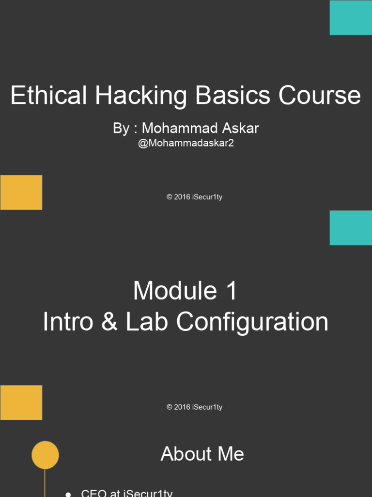Ethical Hacking Basics Course Module1 | PDF