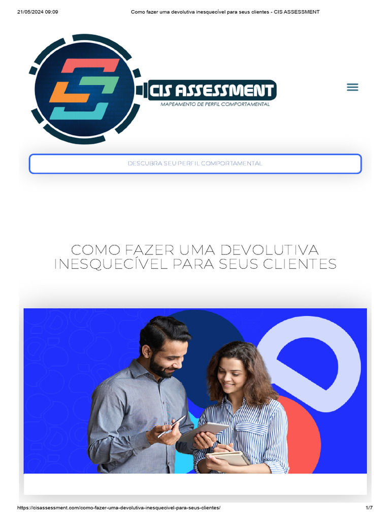 Como Fazer Uma Devolutiva Inesquecível para Seus Clientes - CIS ...