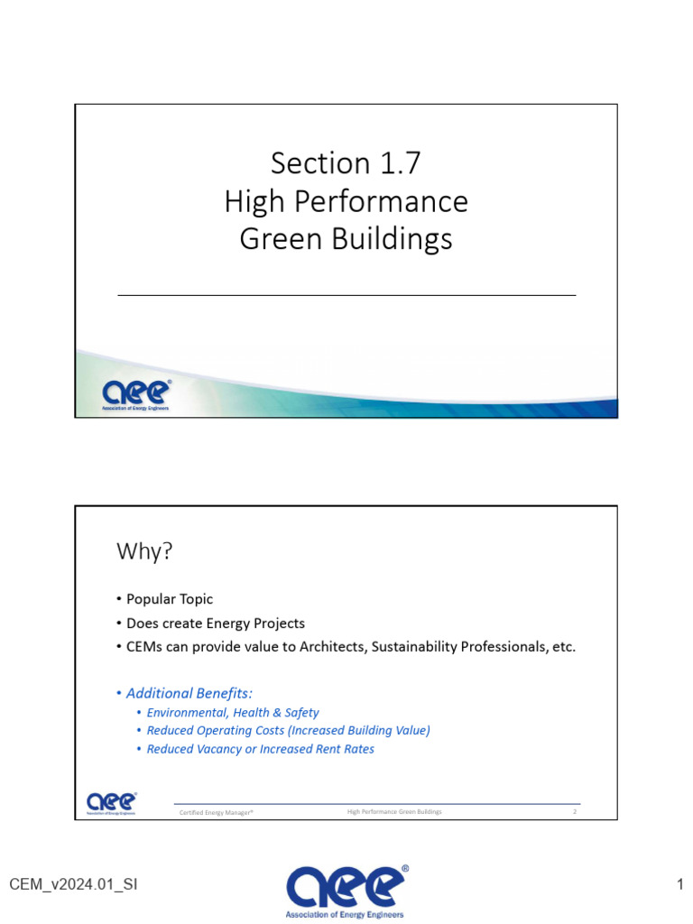 01.7 - High Performance Green Buildings - v2024.01 - CEM - SI | PDF ...