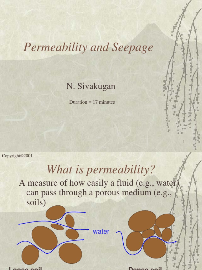 Permeability and Seepage | PDF | Soil Mechanics | Dam