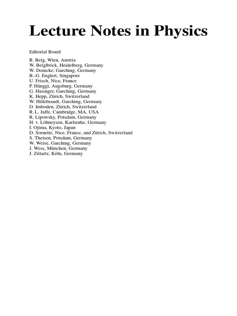 Lecture Notes in Physics | PDF | Quantum Chromodynamics | Physics
