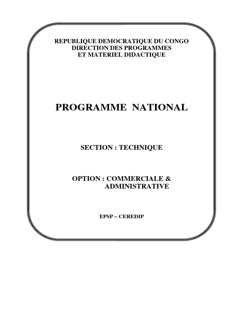 Programme National Commercial et Administratif | PDF | Comptabilité ...