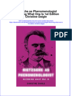 Ebook Nietzsche As Phenomenologist Becoming What One Is 1St Edition Christine Daigle Online PDF All Chapter