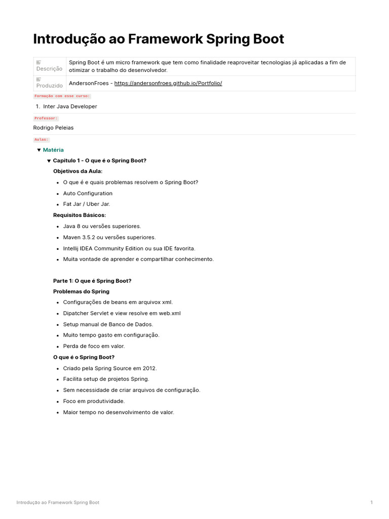 Introdução ao Spring Boot Framework | PDF | Rede mundial de ...