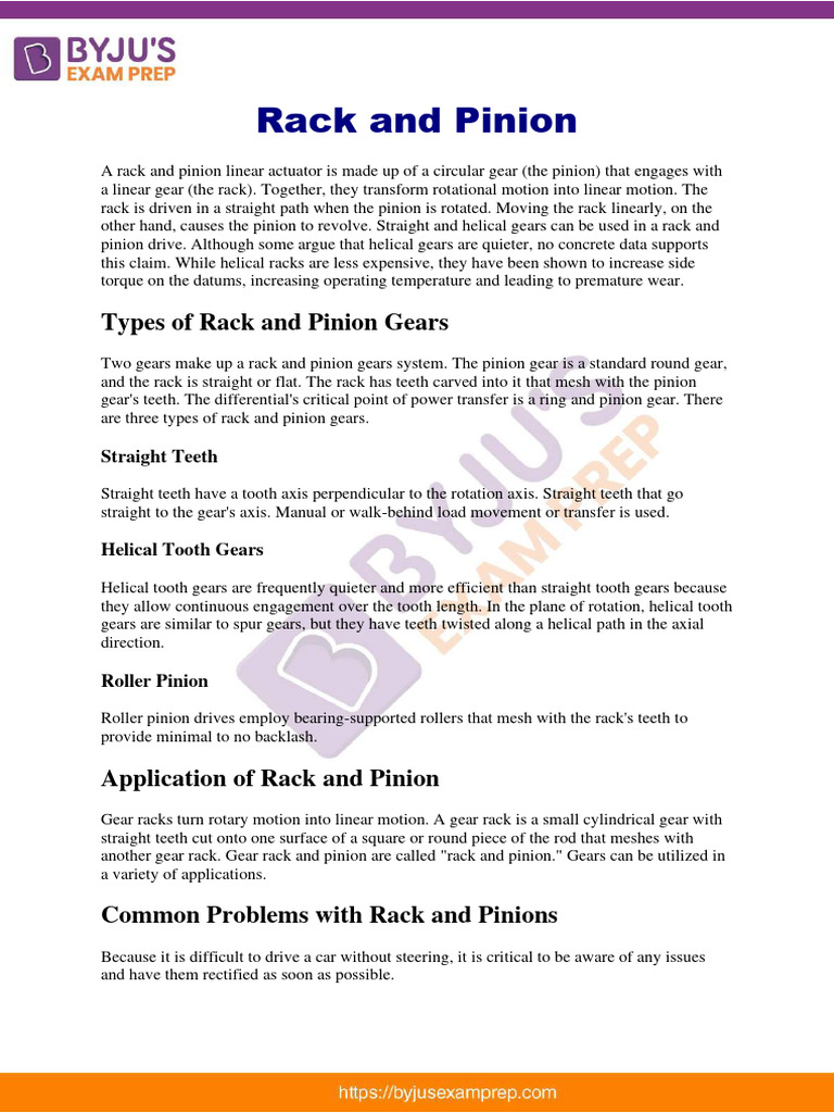 Rack and Pinion Gate Notes 33 PDF Gear Mechanics