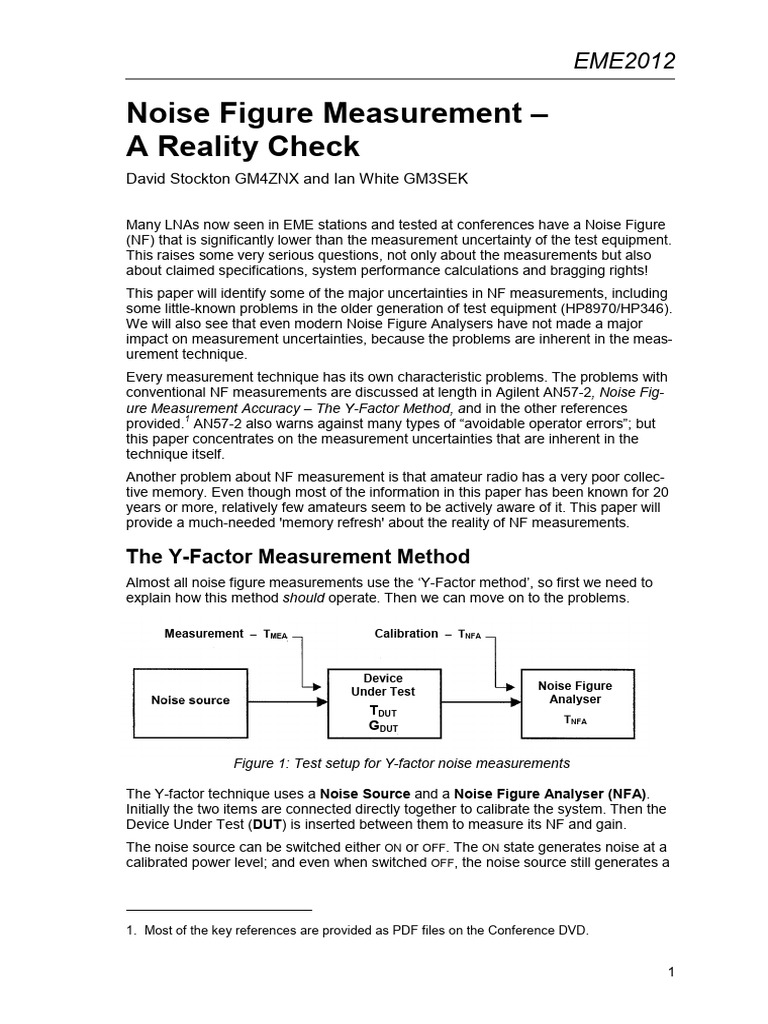Noise Figure Measurement Challenges | PDF | Signal To Noise Ratio | Decibel