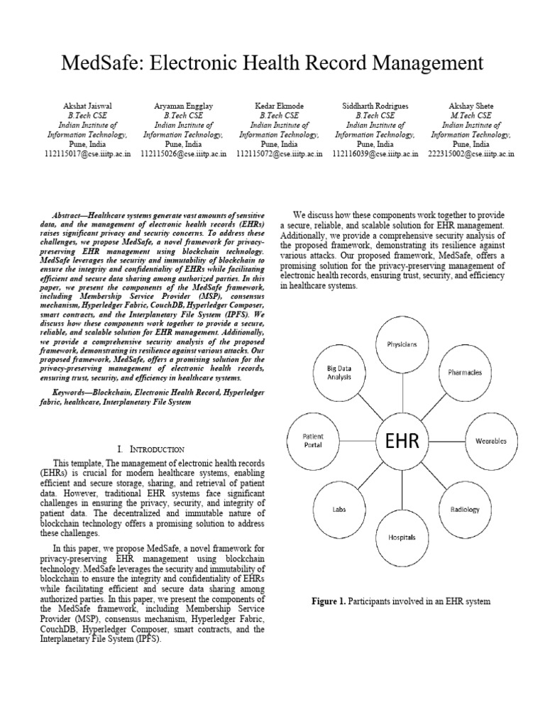 MedSafe: Blockchain for EHR Security | PDF | Electronic Health Record ...