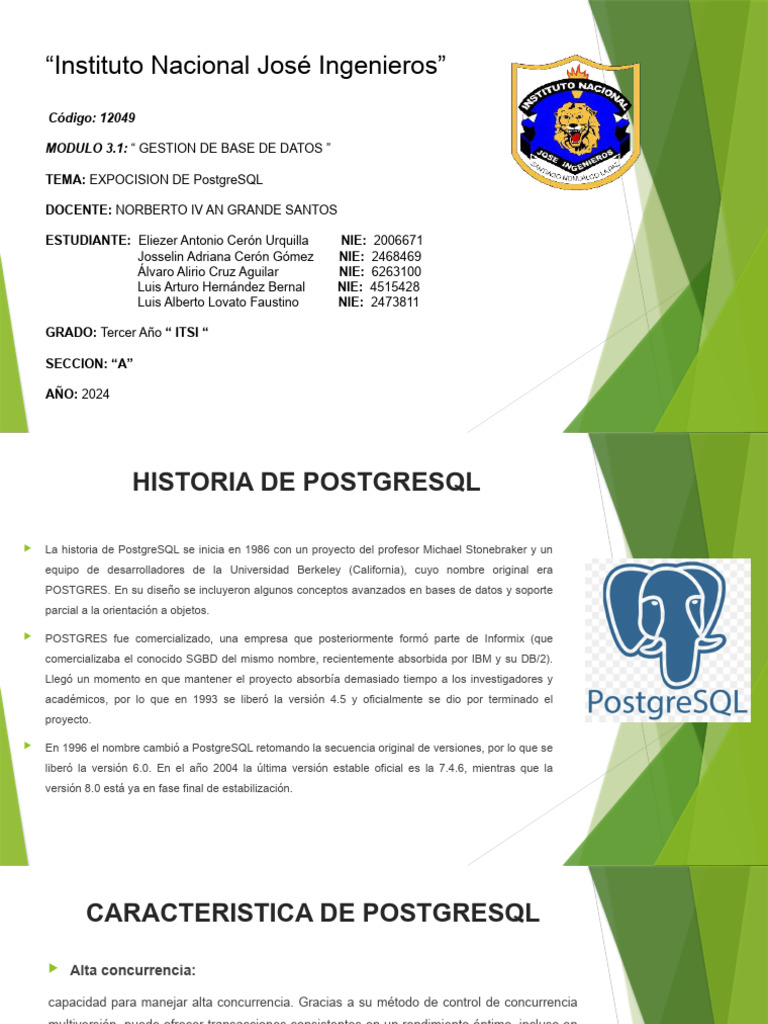 Historia y características de PostgreSQL | PDF | Postgre Sql | Mi sql