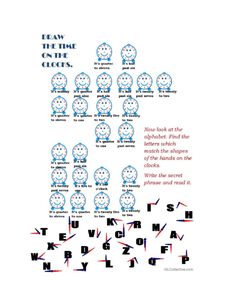 Telling the Time, practice sheet | PDF