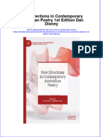 New Directions in Contemporary Australian Poetry 1St Edition Dan Disney Online Ebook Texxtbook Full Chapter PDF