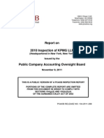 Report On 2010 Inspection of KPMG LLP: (Headquartered in New York, New York) Issued by The