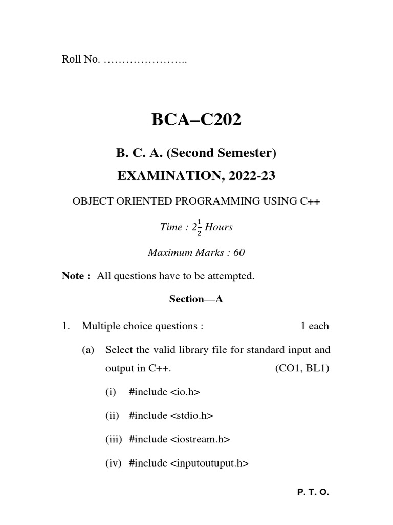 Object Oriented Programming Using C++ | PDF | C++ | Method (Computer ...