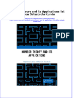 Ebook Number Theory and Its Applications 1St Edition Satyabrota Kundu Online PDF All Chapter