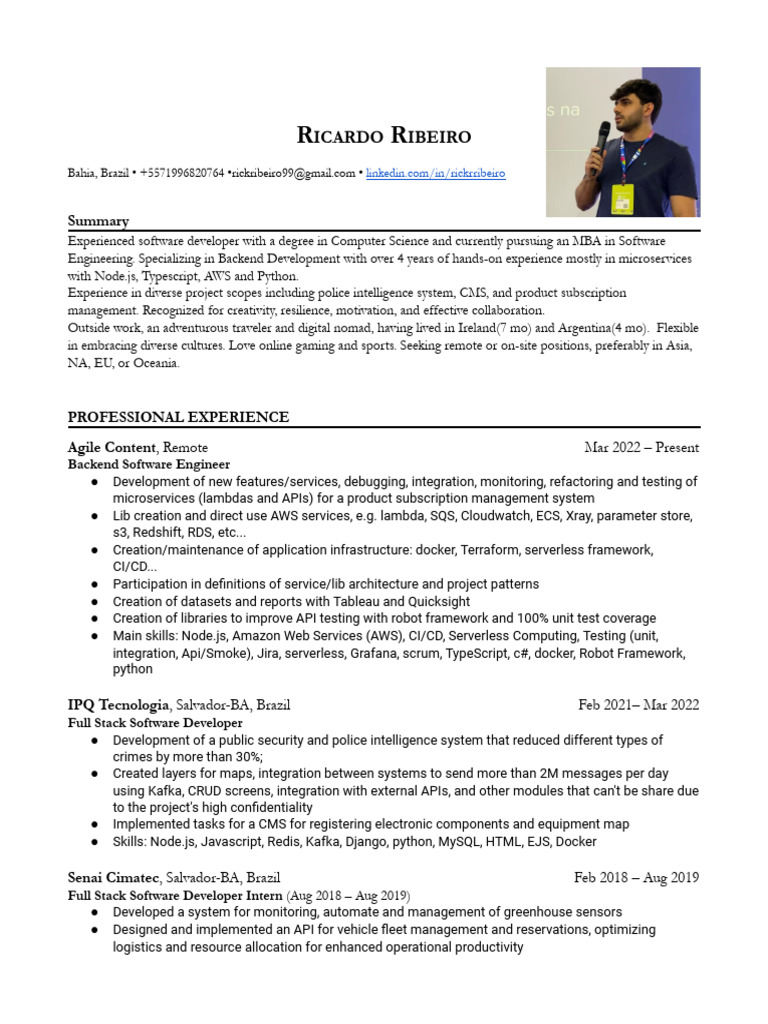 Backend Developer with AWS Expertise | PDF | Amazon Web Services ...