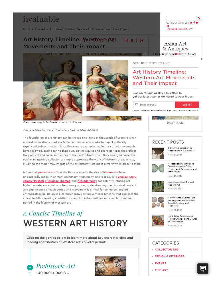 H. 040124 - Art History Timeline | PDF | Renaissance | Surrealism