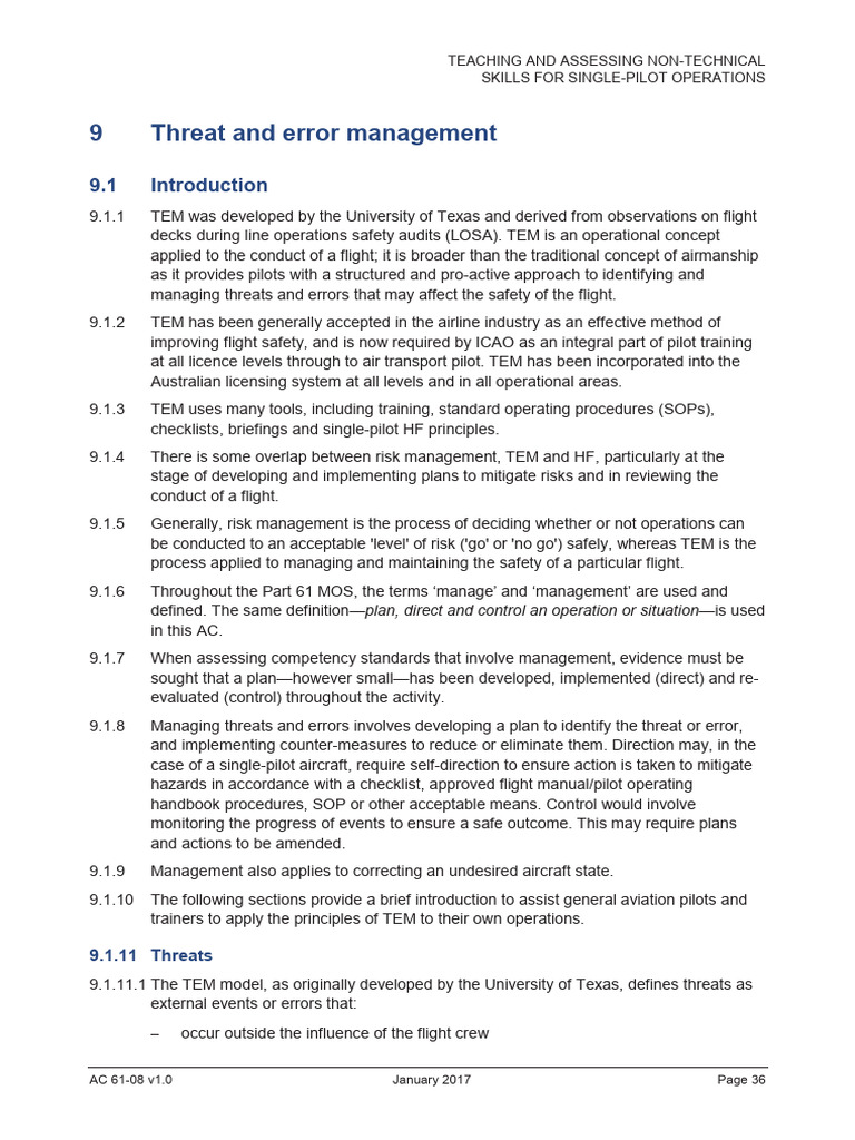 Threat and Error Management in Aviation | PDF | Aviation