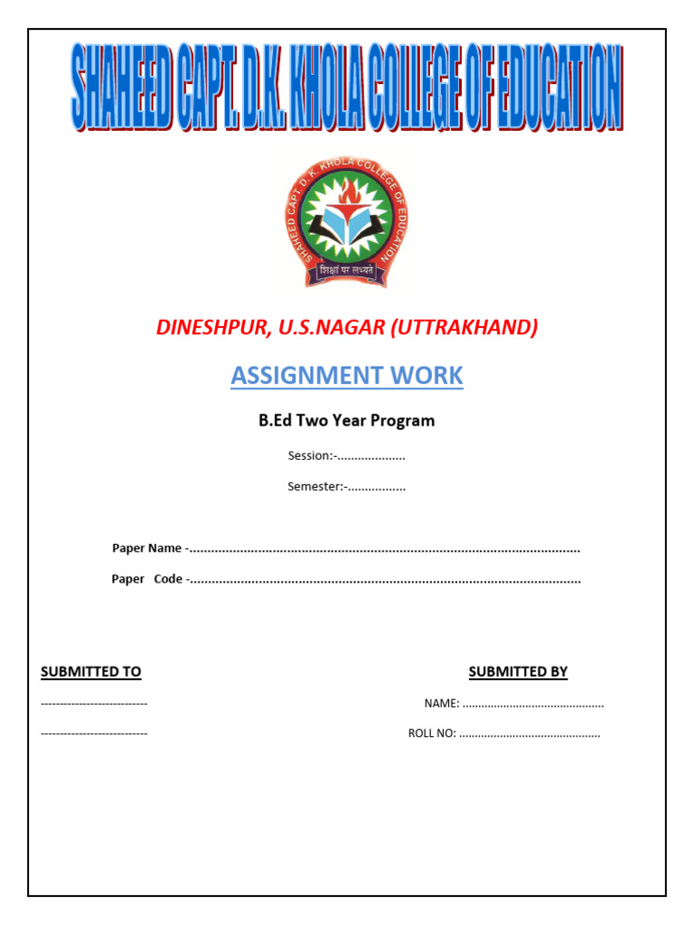 Assignments Cover Page | PDF | Home & Garden | Technology & Engineering