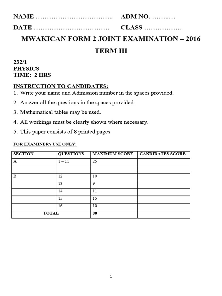 Physics Form 2 Mod23042022001 | PDF | Force | Pressure